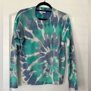 27 Miles Malibu Blue Green White Tie Dye Sweater